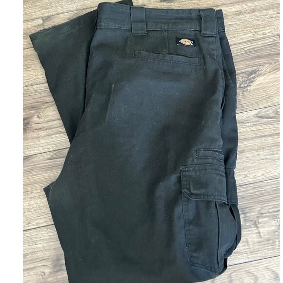 Dickies Cargo Work Pants FLEX Regular Straight Fit Black 42x32 - Picture 1 of 5